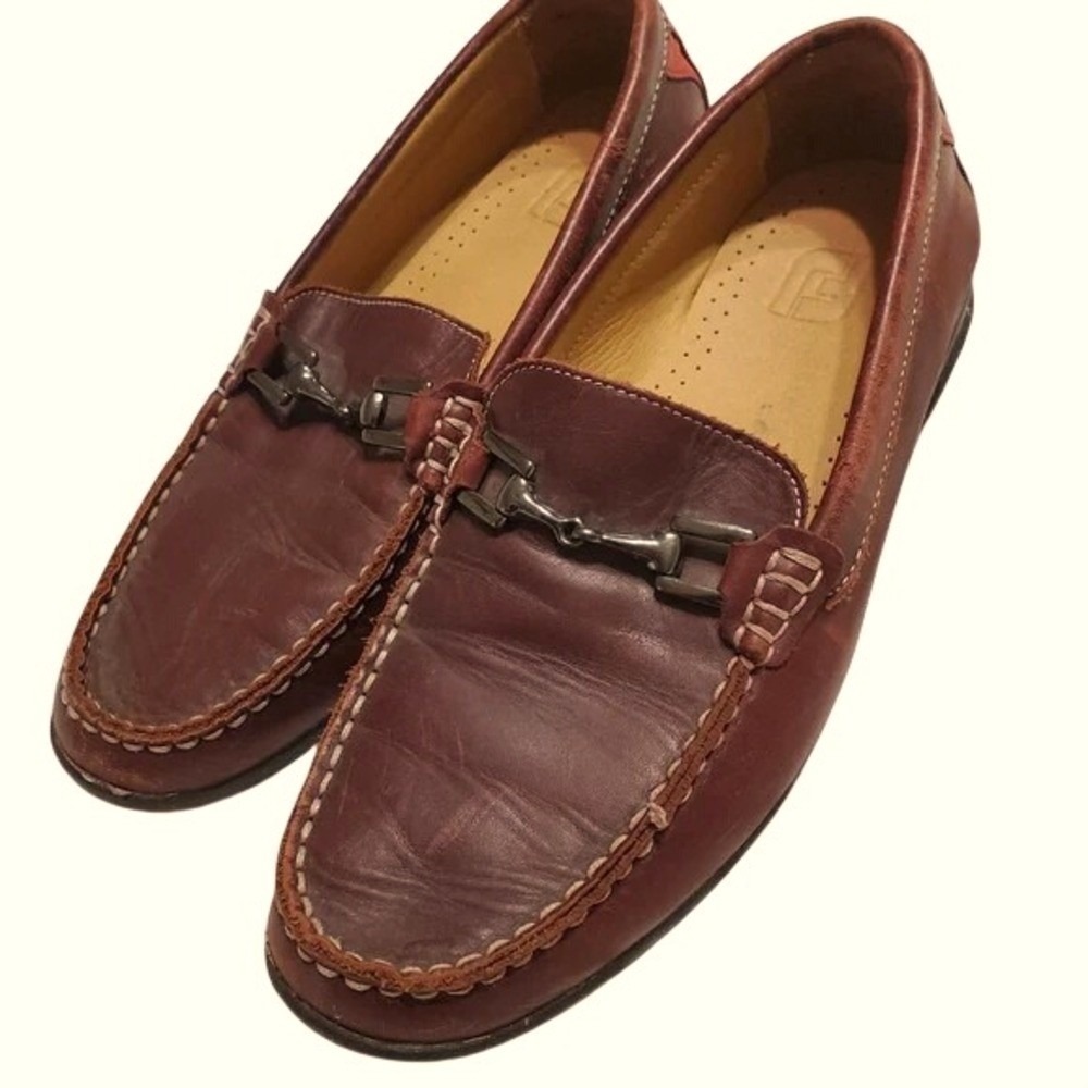 FootJoy FJ 79019 Mens Burgundy Leather Bit Loafer Driving Shoes Size 7‎ 1/2 M